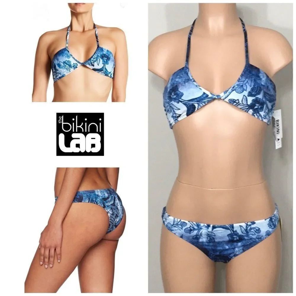 The Bikini Lab Indigo cheeky bikini. L-top/XL-bottom